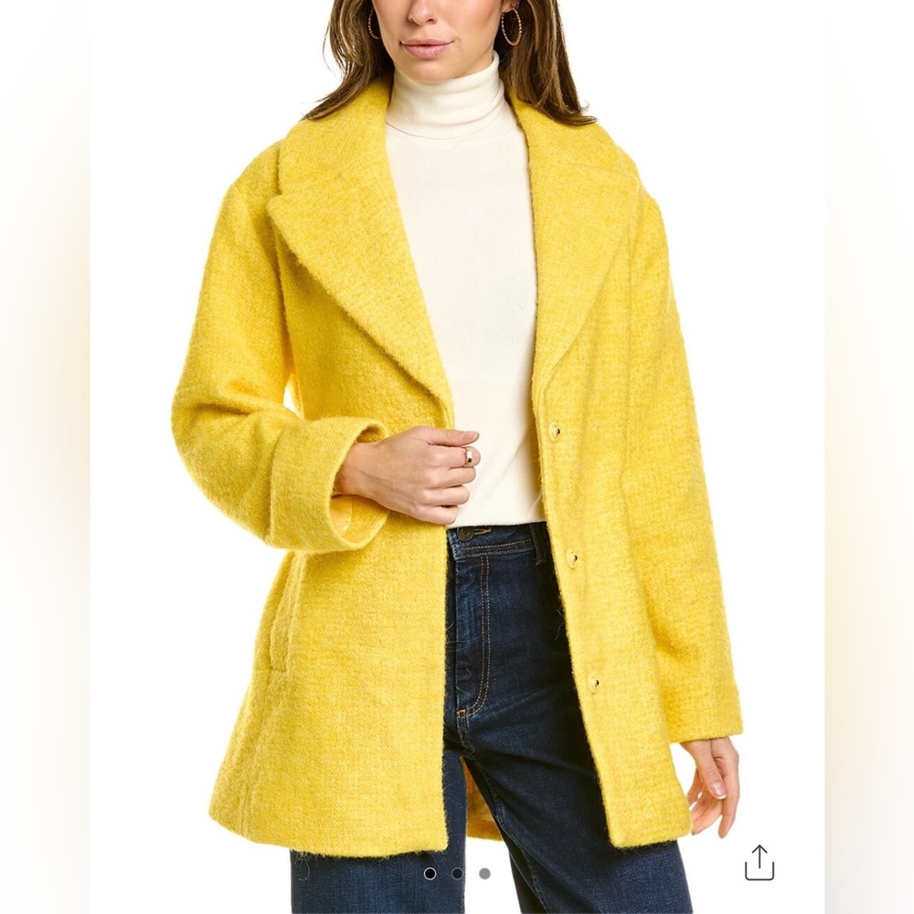 Boden Brushed Belted Blend & Alpalca Blend Coat Women’s Size 10 R Yellow